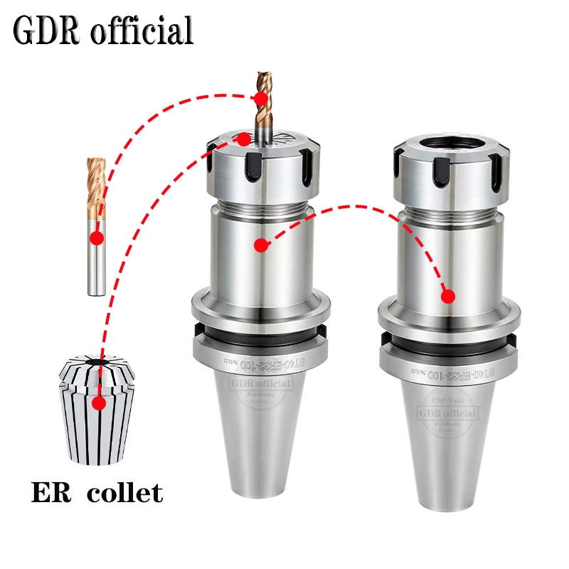 GDR BT ER 툴 홀더 BT30 ER25 BT40 ER25 BT40 ER32 BT50 ER11 ER16 ER20 ER25 ER32 ER40 ER 툴 홀더 브래킷 툴 콜릿 척