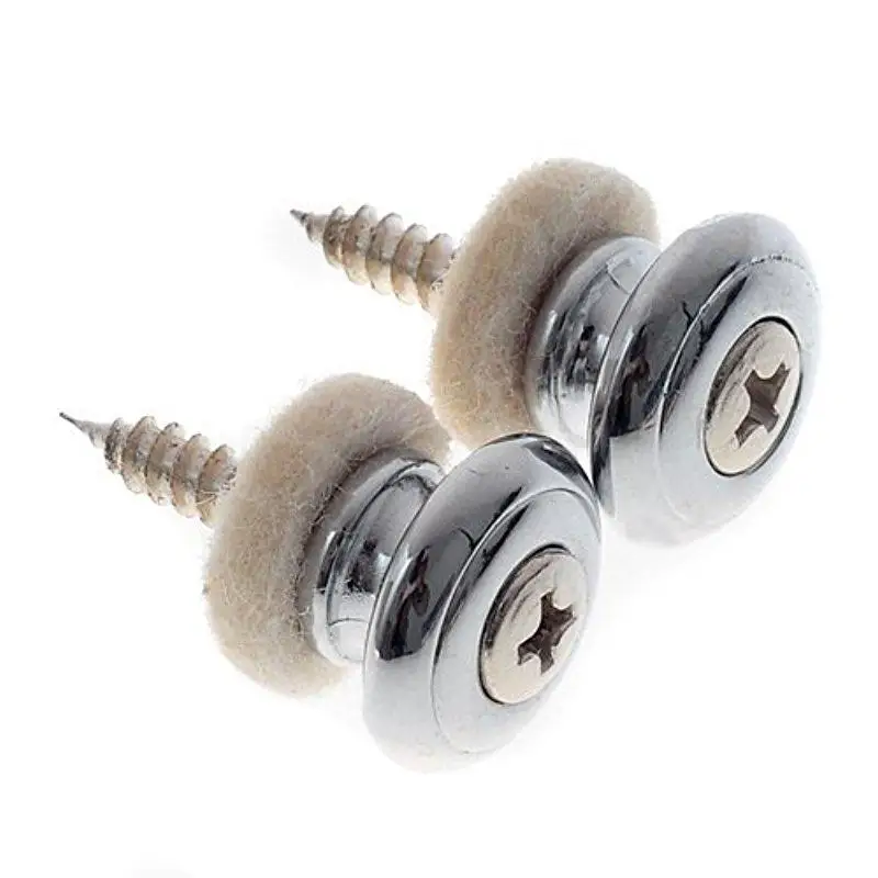 

2pcs Mushrooms Head Buckles Guitar Strap Tail Buttons Strap Locks Nail Chrome End Pin with Felt Spacer Guitar Parts Accessories