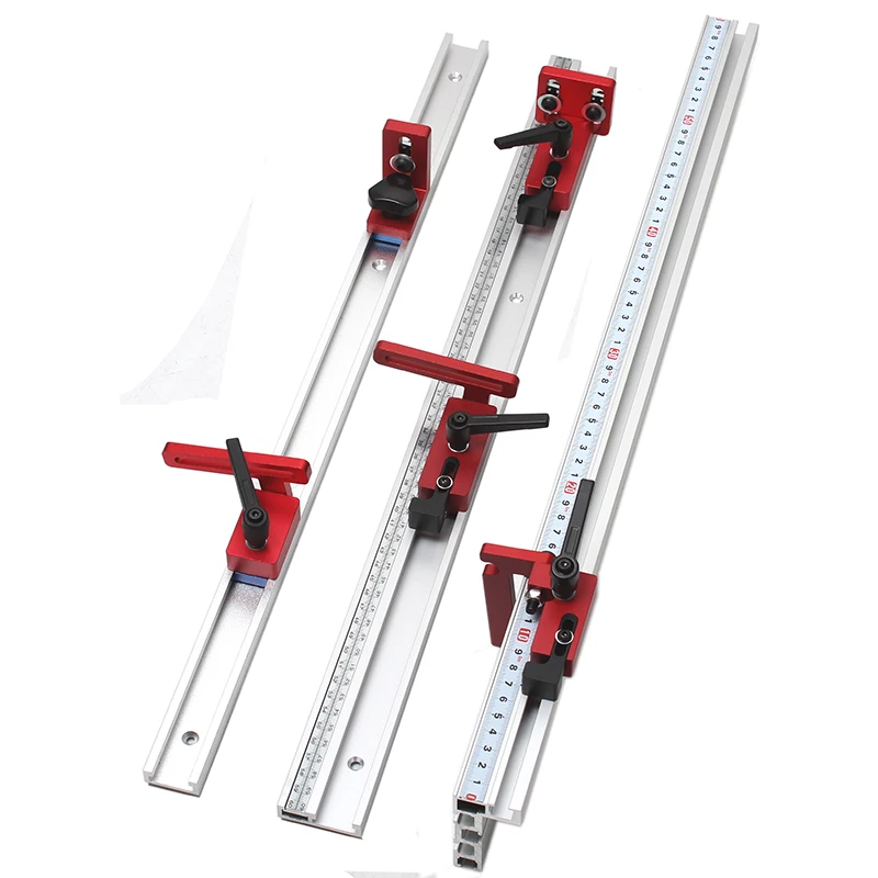 Woodworking T-track Stop T-Slot Limiter Aluminium Miter Track Fence Flip Stop Chute Locator Carpenter DIY Workbench Tools