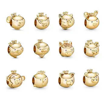 

2020 New Year 925 Sterling Silver Bead Shining Rat Mouse Charm Fit Pandora Bracelet & Necklace Diy Women Jewelry