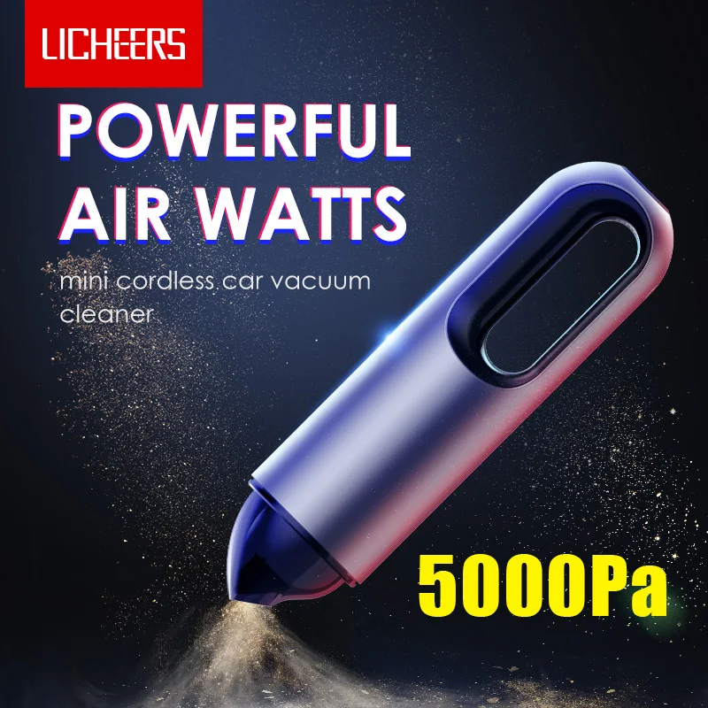Licheers, беспроводной ручной автомобильный пылесос, 5000 pa, мощный, мини, беспроводной, автоматический пылесос, домашний, автомобильный, для интерьера
