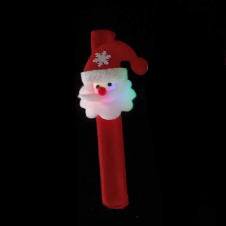12pcs/lot Glowing Christmas Pat Circle Led Bracelet Roll Wristband Christmas Gift Gift Christmas Ring