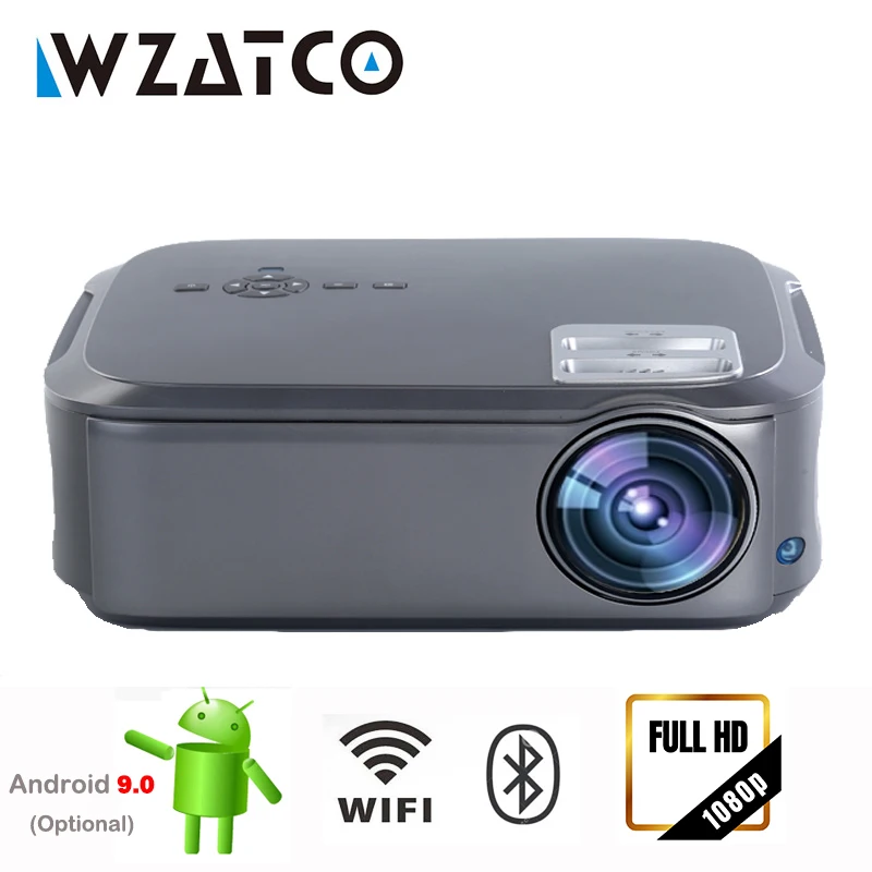 Светодиодный проектор WZATCO T58 встроенный 1080P 4K онлайн видео Android 9 0 Wi Fi мини умный