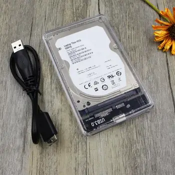 

High Speed 2.5" USB 3.0 SATA HDD Enclosure SSD Solid State Drive Hard Disk Box Caddy Transparent Case Support 2TB