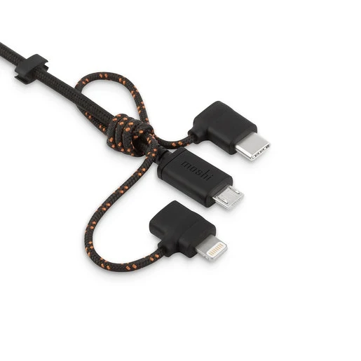 Универсальный зарядный кабель 3 в 1 Moshi Universal Cable. Разъемы Lightning, USB-C и Micro USB. Длина 1 м