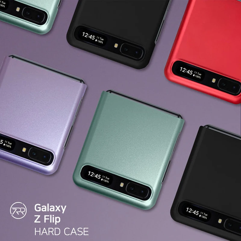 Fashion Matte Solid Color Case For Samsung Galaxy Z Flip Zflip SM-F700N Slim Hard Design Folding Foldable Phone Protective Cover
