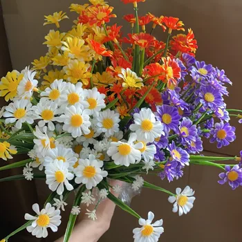 

Artificial Daisy Flowers 6 Bundles Outdoor Florals For Decoration No Fade Faux Plastic Flower Garden Porch Window Box Decor Top