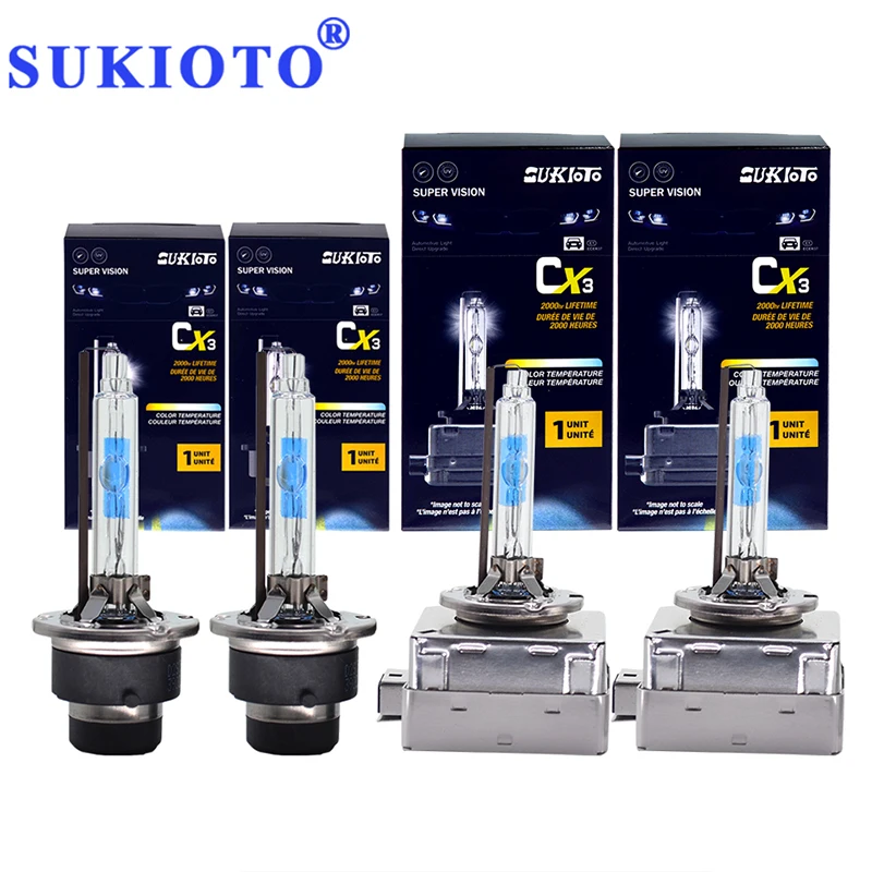 SUKIOTO 2PCS High Quality Super Bright 5500K Car Light Xenon D1S D2S D3S D4S HID Lamp Bulbs All Metal D1 D2 D3 D4 Auto Headlamp (2)