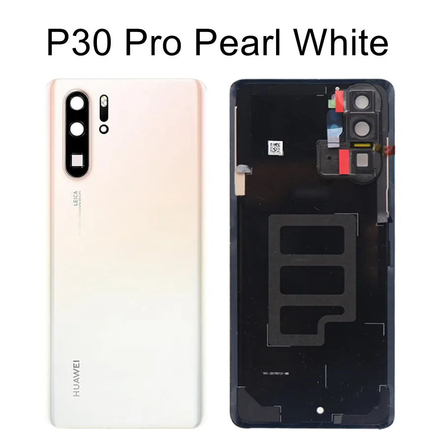 Для huawei P30 Pro Задняя крышка батареи Задняя стеклянная дверь Корпус чехол VOG L04 для huawei P30 крышка батареи+ объектив камеры ELE L09 L29 - Цвет: P30 Pro Pearl White
