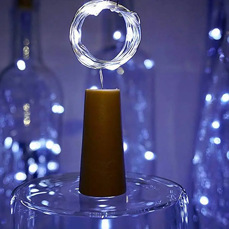 1/2m пробковая лампа для бутылки вина DIY светодиодный фея гирлянды светодиодные лампы для рождественские Поддержка дропшиппинг - Испускаемый цвет: Белый