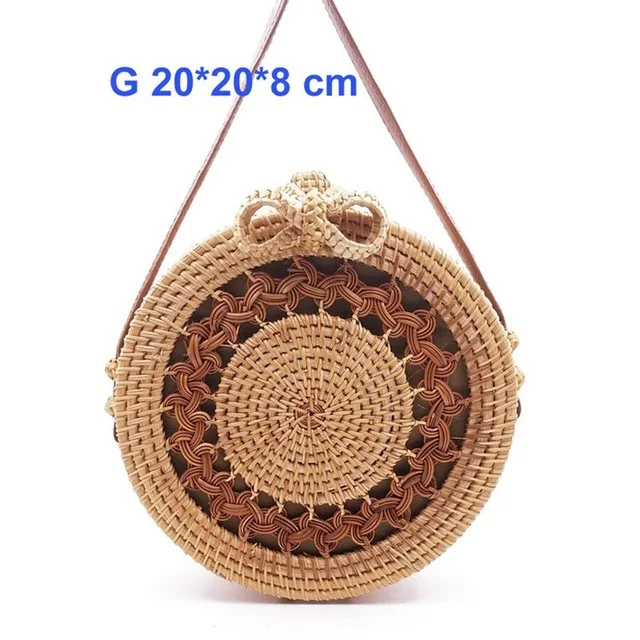 20x8 hudie huabian Круглые соломенные сумки, женская летняя сумка из ротанга, ручная работа, тканая пляжная сумка через плечо, круглая богемная сумка, БАЛИЙСКАЯ Самая низкая цена L31 - Цвет: 20x8 hudie huabian