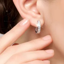 1 пара, модные женские круглые серьги-кольца с кристаллами и цирконием, простые ювелирные изделия, подарки SER88