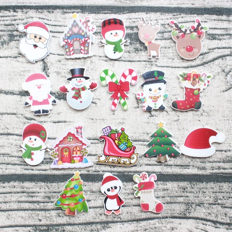 

50pcs/lot NEW planar resin DIY Christmas resin cabochons accessories for diy phone case hair bows Random Mix