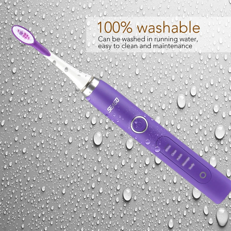 SEAGO Sonic Electric Toothbrush Rechargeable Buy One Get One Free Adult Waterproof Travel Ultrasonic automatic Toothbrush Gift