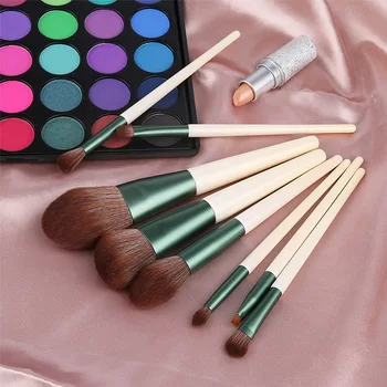 

8pcs Makeup Brush Soft Hair Pearl White Contouring Loose Powder Foundation Eye Shadow Wooden Handle Makeup Brush Set BeautyTools