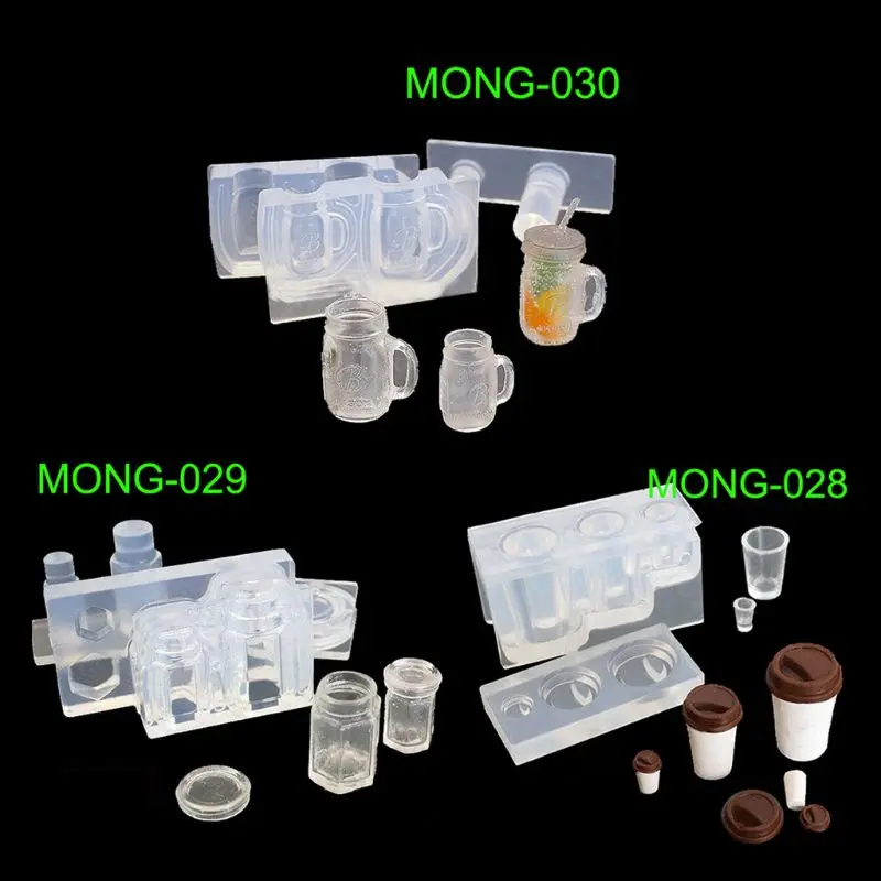 Handmade Mini Hollow Milk Bottles Cup Straw Silicone Resin Molds Craft Tools