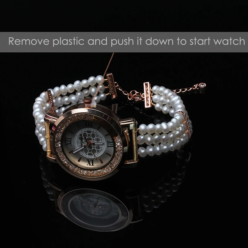 Fashion Beautiful Natural Freshwater Pearl Bracelet Watch,Trendy Girl Bracelet Birthday Gift
