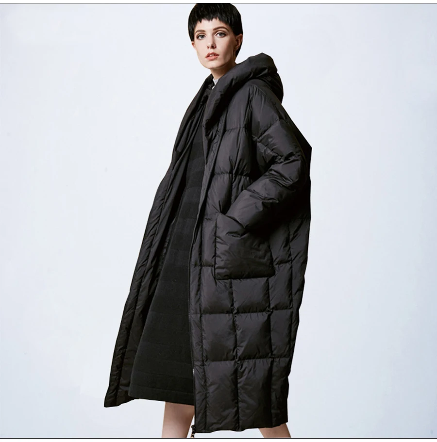 Женское Свободное длинное пальто, зимняя теплая куртка, Женское пальто размера плюс, зимняя женская куртка, новая стеганая парка с капюшоном