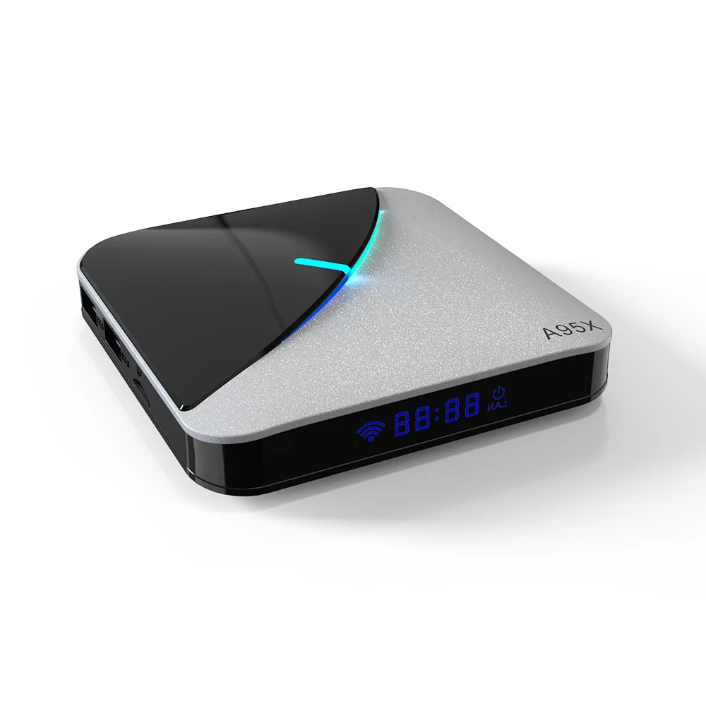 20 шт./лот A95X F3 воздуха Android 9,0 RGB светильник Смарт ТВ Box Amlogic S905X3 USB3.0 1080P H.265 8K 60fps Netflix Youtube