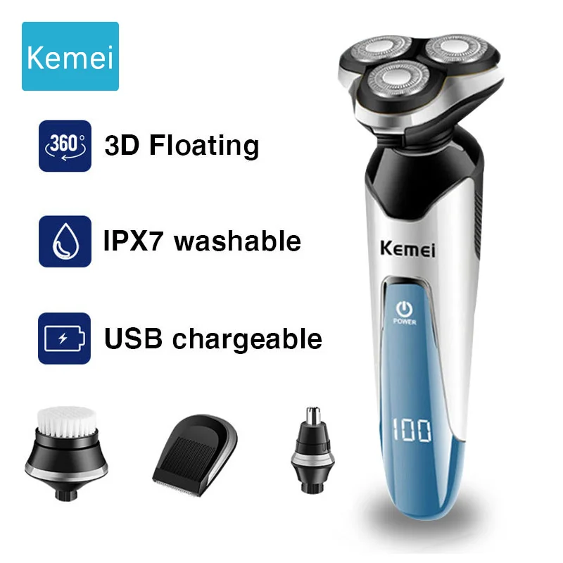 

KEMEI men shavers Beard Trimmer Razor Electric Trimmer Razor Beard adjustment piece Electric Shaver Multifunction Professional 5