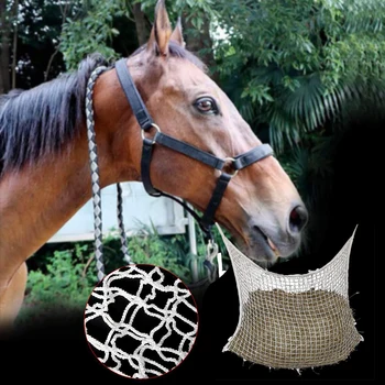 

Portable Large Capacity Hanging Wear Resistant Small Hole Hay Bag Cattle Mesh Net Home Horse Feeding Farm Braided Nylon Storage