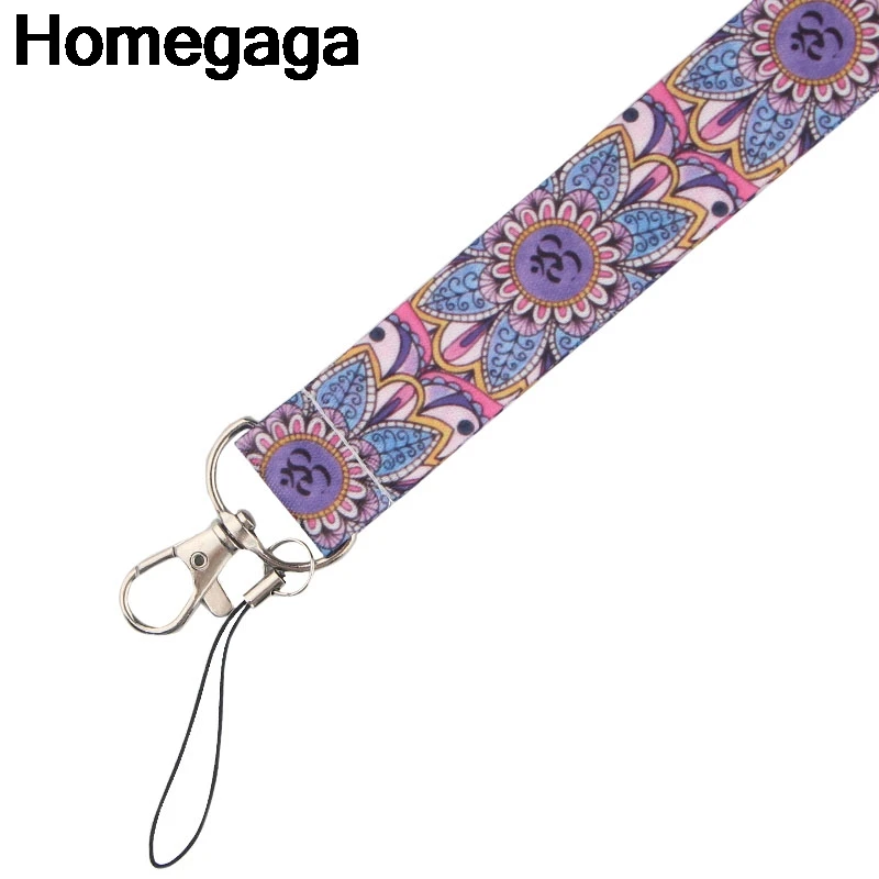 Homegaga Йога цветы узоры старинный ключ шнурок для ключей ID телефон USB бейдж держатели телефон шеи ремни тесьма D2320