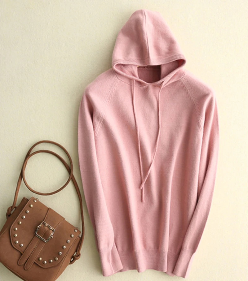 leather pink Lossky/женские толстовки с длинным рукавом; сезон осень-зима; Женская толстовка с капюшоном; пуловеры в Корейском стиле; осенняя одежда; sudaderas mujer - Цвет: leather pink