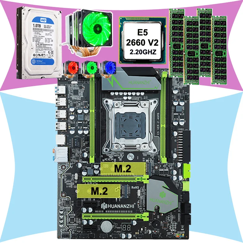 HUANAN ZHI X79 материнская плата с M.2 слотом Intel Xeon E5 2660 V2 SR1AB с охладителем RAM 32G 1600 RECC 1 ТБ 3,5 'SATA HDD HUANAN ZHI X79 материнская плата с M.2 слотом Intel Xeon E5 2660 V2 SR1AB с охладителем RAM 32G 1600 RECC 1 ТБ 3,5 'SATA HDD