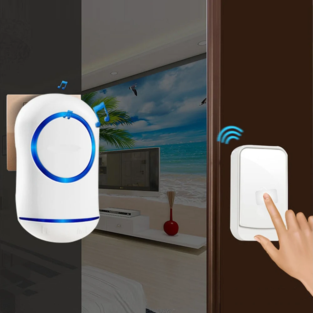 Домашний Беспроводной дверной звонок OUSU, умный, внутренний, WiFi, дверной звонок, кольцо, беспроводной, водонепроницаемый, дверной звонок, звонок, обнаружение, 200 м, диапазон, США, ЕС, вилка