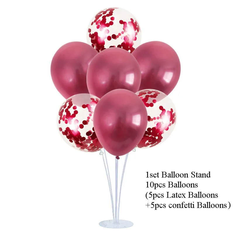 1set Balloon Stand Счастливый год золотые фольги Воздушные шары ЕВА Вечерние Декорации фоторамка реквизит для фотостудии золотой черный Новогодняя гирлянда подарок - Цвет: 1set Balloon Stand