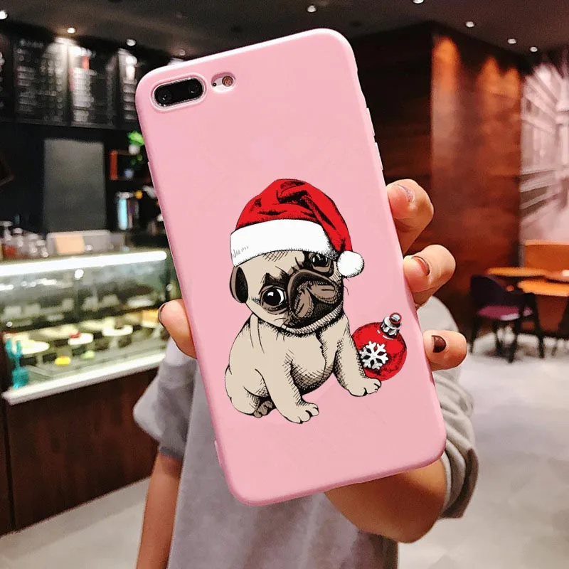 Веселый Рождественский чехол Vogue girl для iPhone 11 Pro Max новогодний розовый мягкий чехол для телефона с лосем для iPhone X 6 6S 7 8 Plus Xs XR XS MAX - Цвет: PINK TPU
