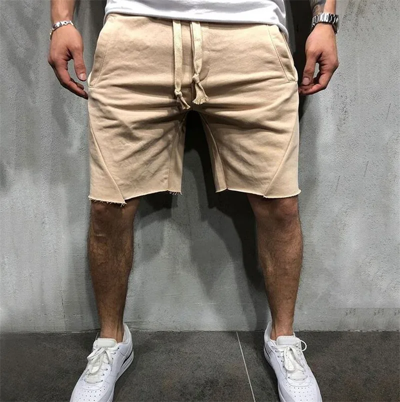 

Models in Europe And America Fitness Pants Men Solid Color Running Shorts Casual Sports Training