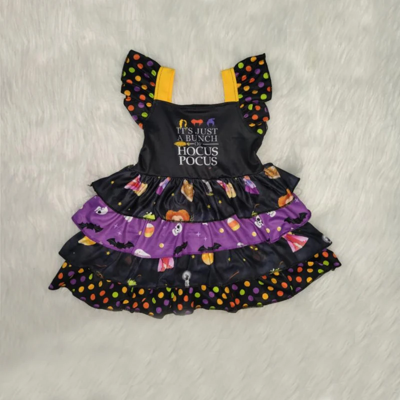 

Summer 0-8 Year Baby Girl Dress Hocus Pocus Party Girls Tutu Dresses Toddler Kids Clothes vestido corto