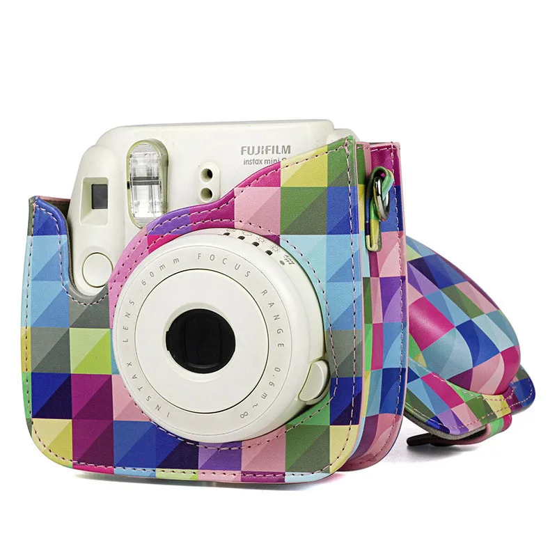 Новый Fujifilm Instax Mini 9 8 чехол для камеры моментальной печати разноцветный клетчатый