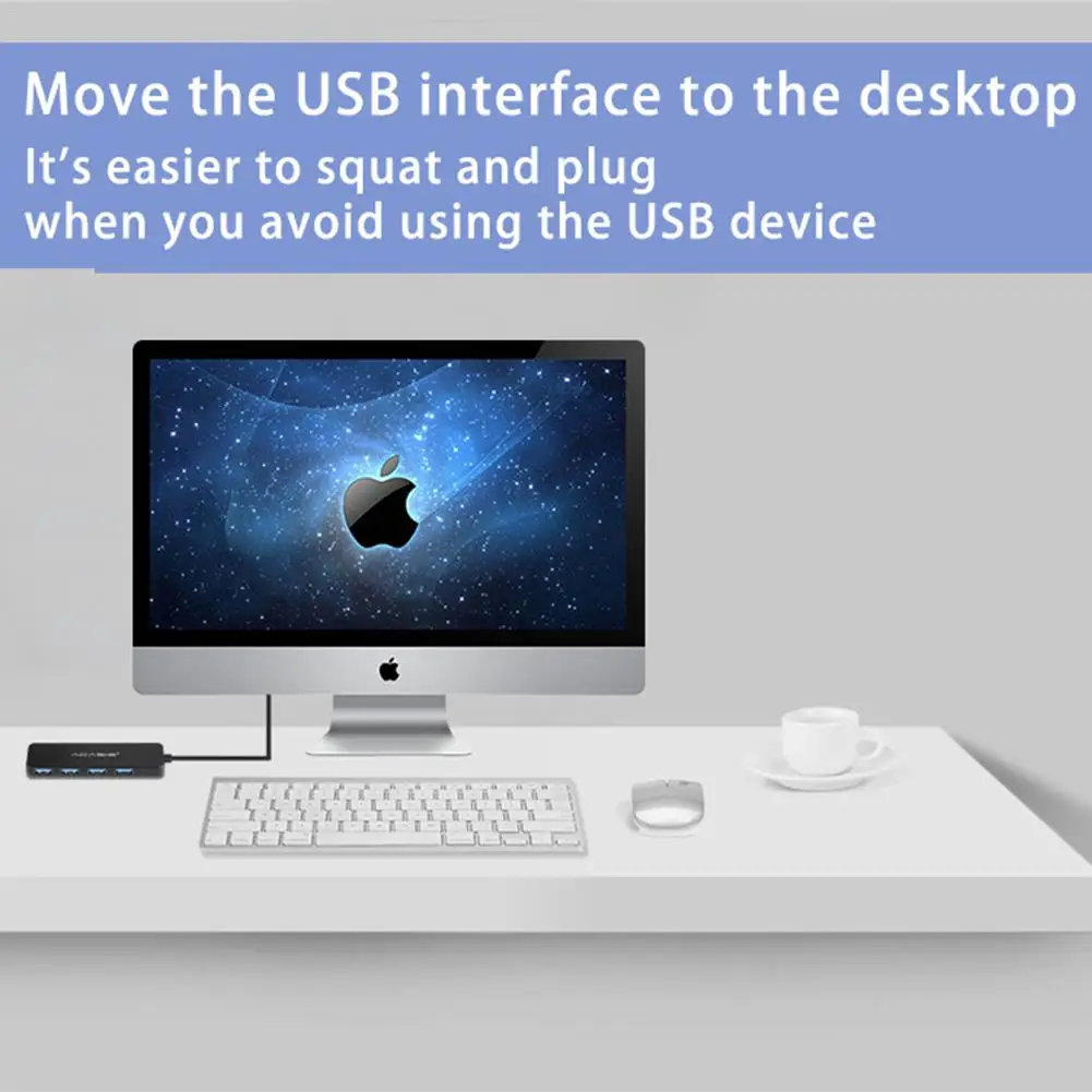 USB 3,0 концентратор ультра-тонкий 4-Порты и разъёмы разветвитель с ножными креплениями