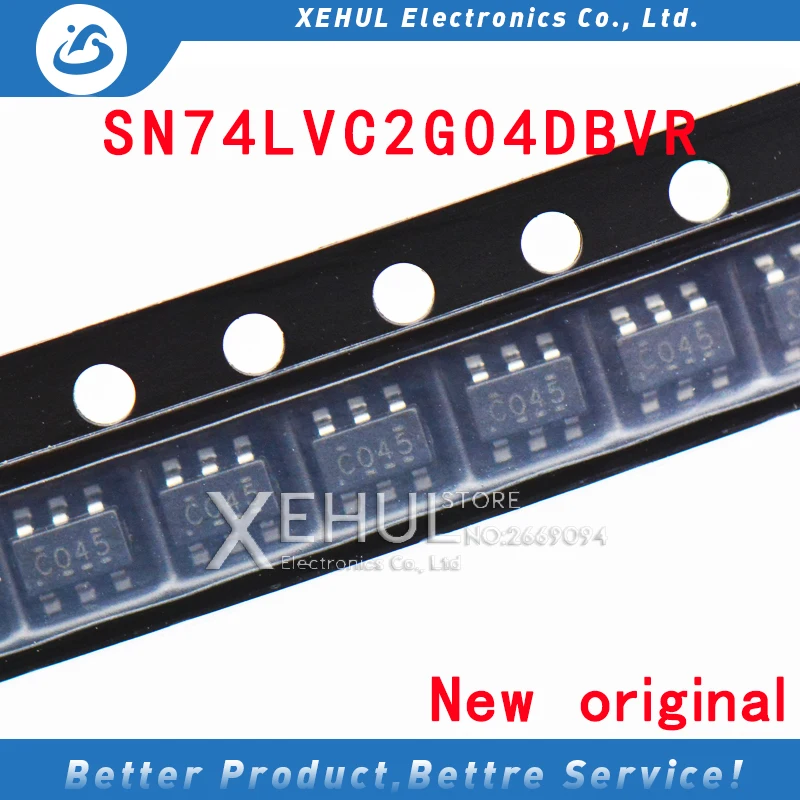 10 pces/100 pces sn74lvc2g04dbvr não porta 2-way 2-input inversor atual 32ma marcação c045 c04f c075 c025 SOT23-6 original novo