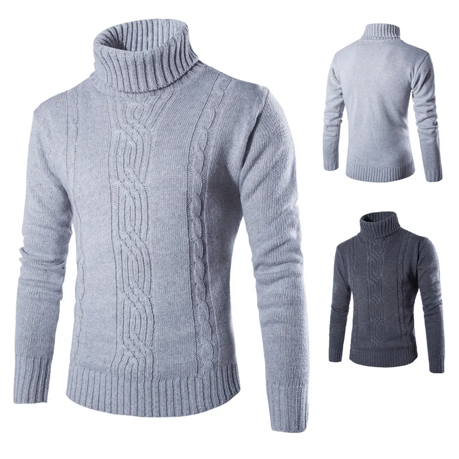 Кашемировый мужской свитер с высоким воротником и отложным воротником, пуловер, свитер, свободная однотонная модная одежда