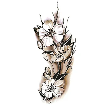 

Removable Safe Arm Temporary Fashion Custom Plum Blossom DIY Accessory Easy Apply Black White Tattoo