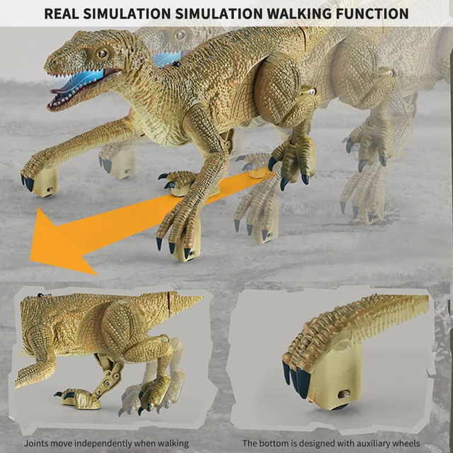 Remote Control Dinosaur Toys RC Dinosaur with LED Light Roaring RC Simulated Walking One-click Demo Gift for Kids Boys Girls 5