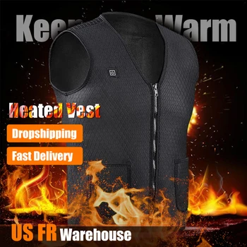 

Men Women Outdoor USB Infrared Heating Vest Jacket Winter Flexible Electric Thermal Clothing Waistcoat For Sports Hiking
