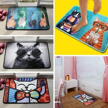 Кот мультфильм шаблон нескользящий Ковер Дверной Коврик в спальню коврик Домашнее украшение 40*60 см разные стили