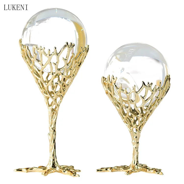 

Nordic Light Luxury Desktop Crystal Ball Ornaments High-end Office Coffee Table Creative Furnishings Porch Study Home Accessorie