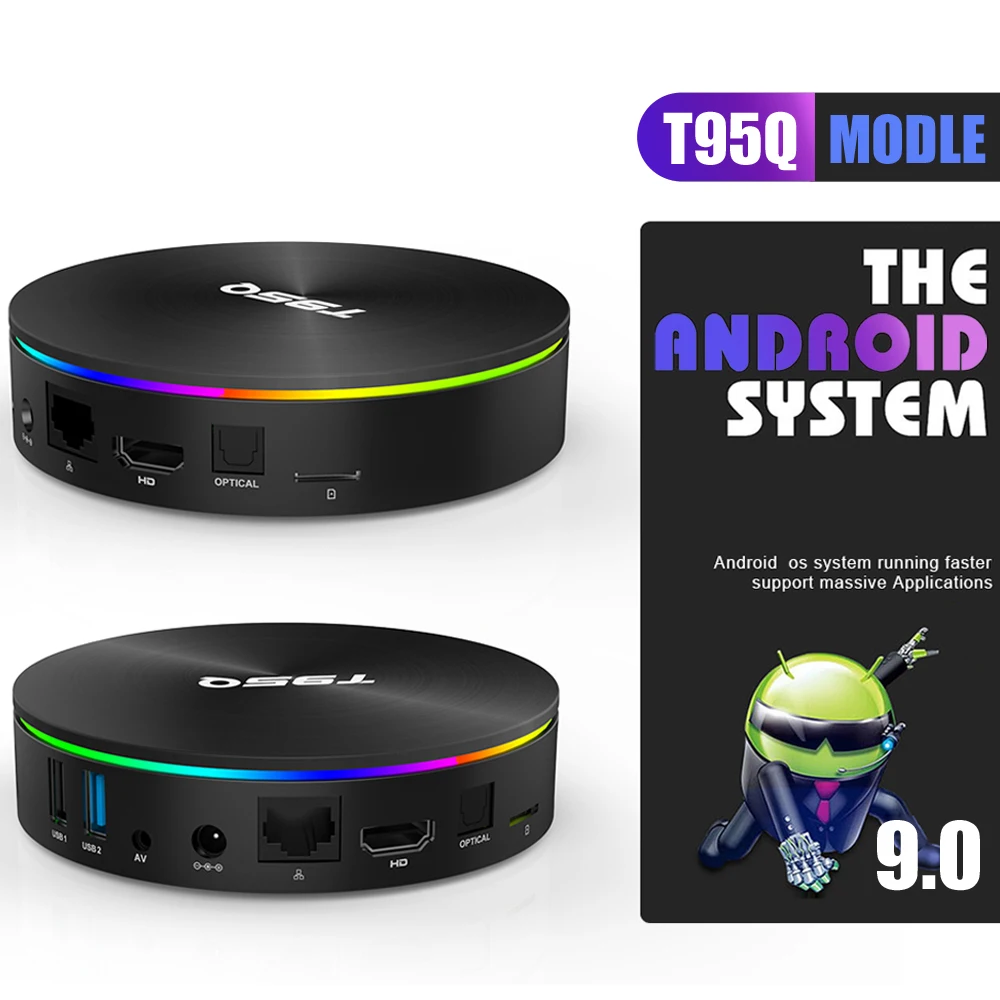 T95Q 4K Smart TV BOX Android Box 9 0 4 Гб RAM 32 64 ROM Amlogic S905X3 2 & 5G WIFI BT4.0 USB 3 H.265|ТВ-приставки и