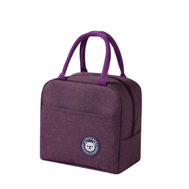 1PCs Fresh Cooler Bags Waterproof Nylon Portable Zipper Thermal Oxford Lunch Bags For Women Convenient Lunch Box Tote Food Bags C