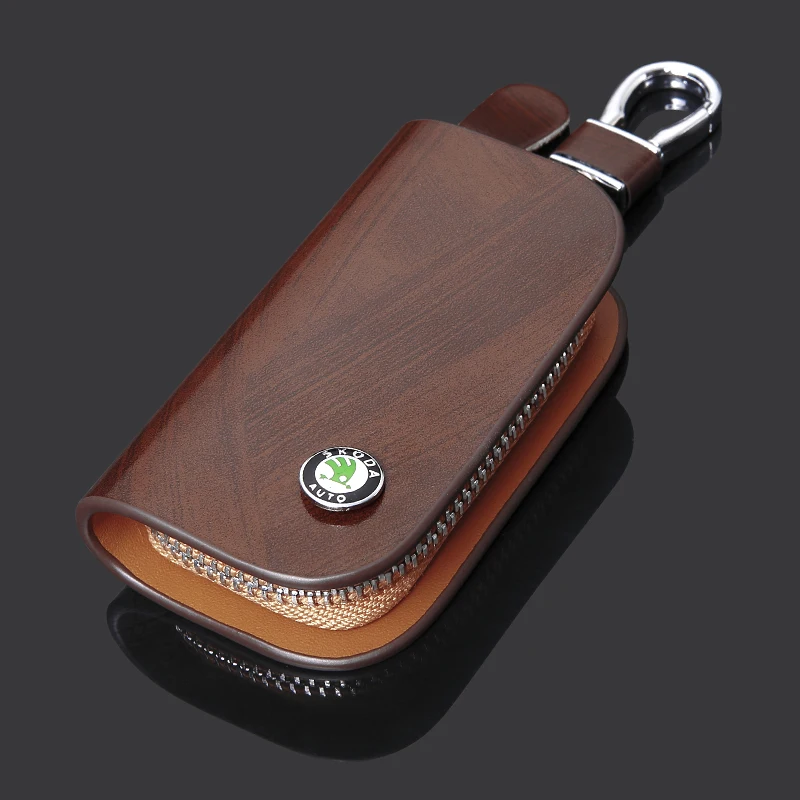 

car genuine leather key ring accessories wallets styling multi-function cover case key ring key bag For Skoda Mingrui speed