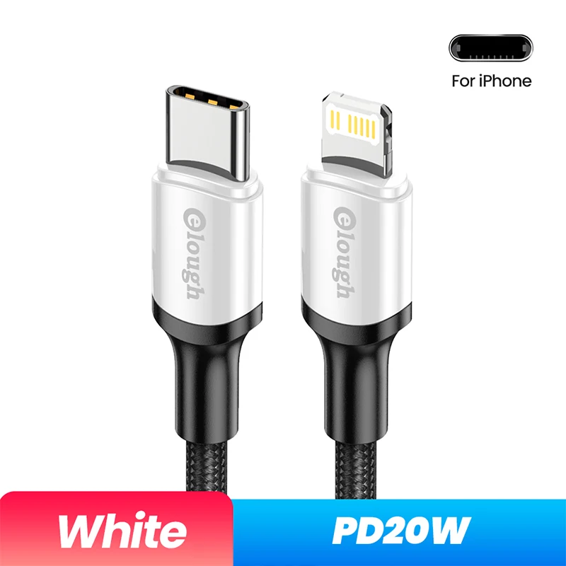 android c charger Elough USB Type C to Lighting Cable For iPhone 12 13 Pro Max X PD Cable 20W Fast Charging For MacBook iPad USBC Type C Data Wire android data cable Cables