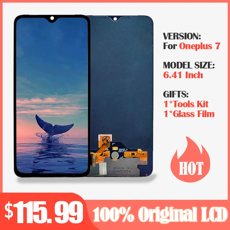6,41 ''AMOLED ЖК-дисплей для Oneplus 7 с сенсорным экраном дигитайзер 1+ 7 ЖК-дисплей Замена для One Plus 7 Дисплей 2340*1080