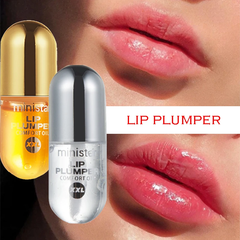1Pcs Ginger MintแคปซูลPlumper Lip Oil Moisturizingแต่งหน้าเซ็กซี่