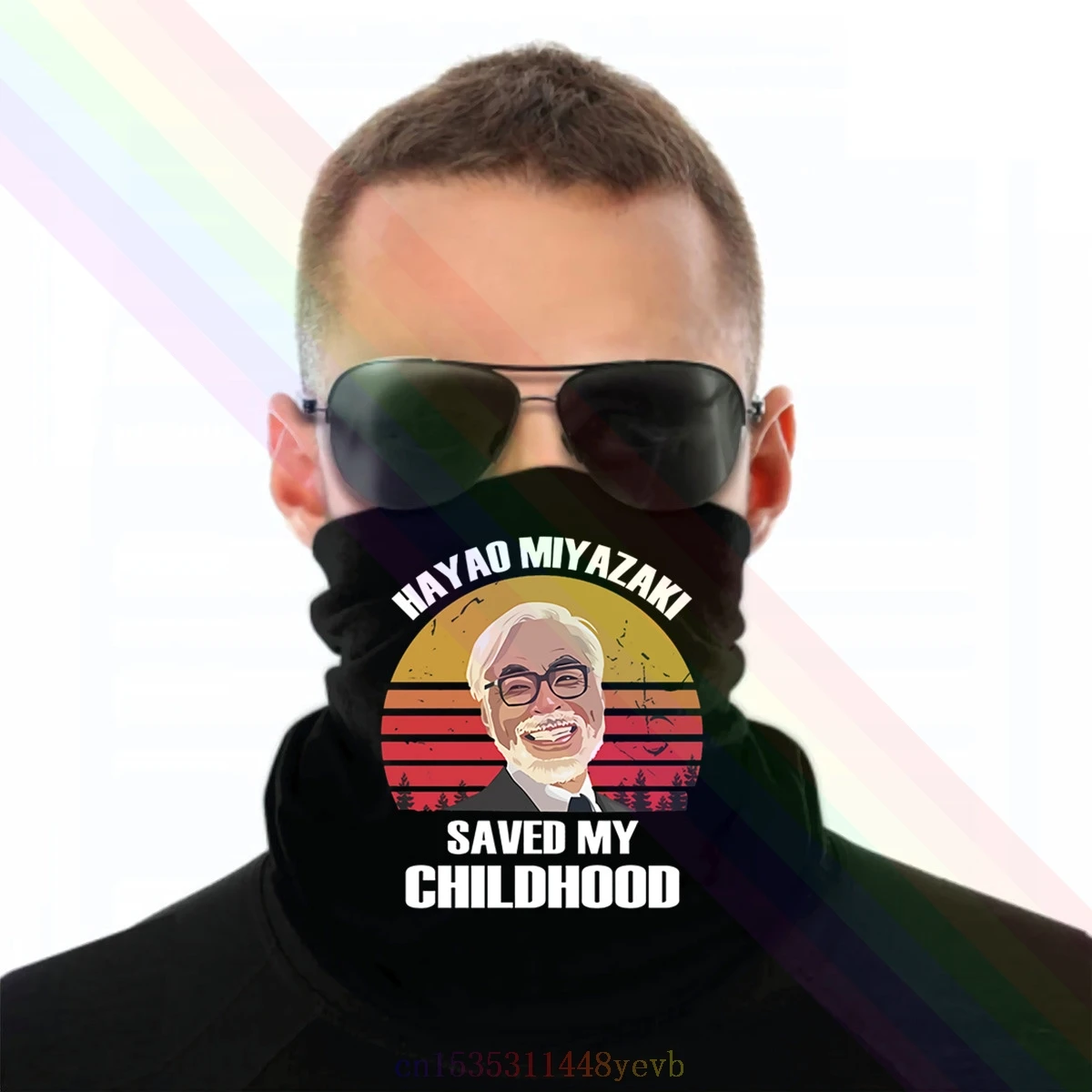 Винтажный шарф-повязка Hayao Miyazaki с надписью Save My детство бандана обогреватель для