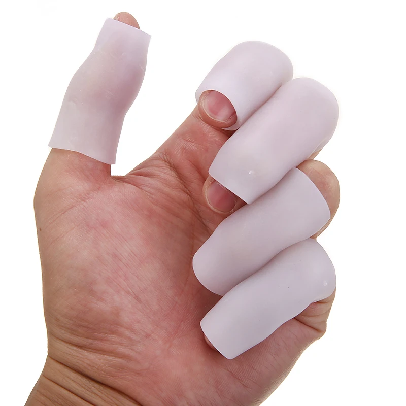 5 Pairs Silicone Gel Finger Tube Protector Toe Sleeves for Friction Pain Relief Foot Care Tools